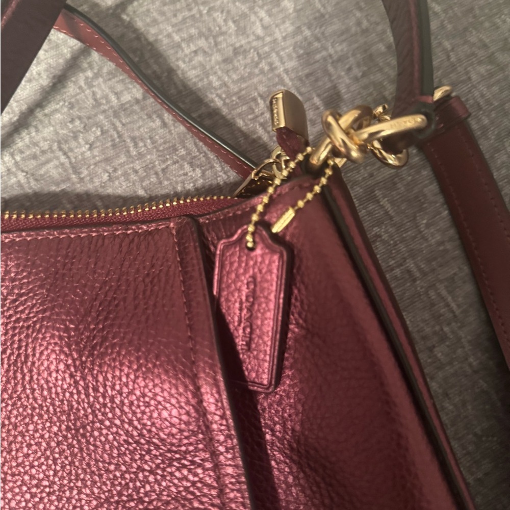 Coach Deep Red Leather Shoulder Bag - Picture 5 of 5